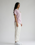 Lilac Hand-Beaded Cat Linen Top by ENHYPHEN The Label