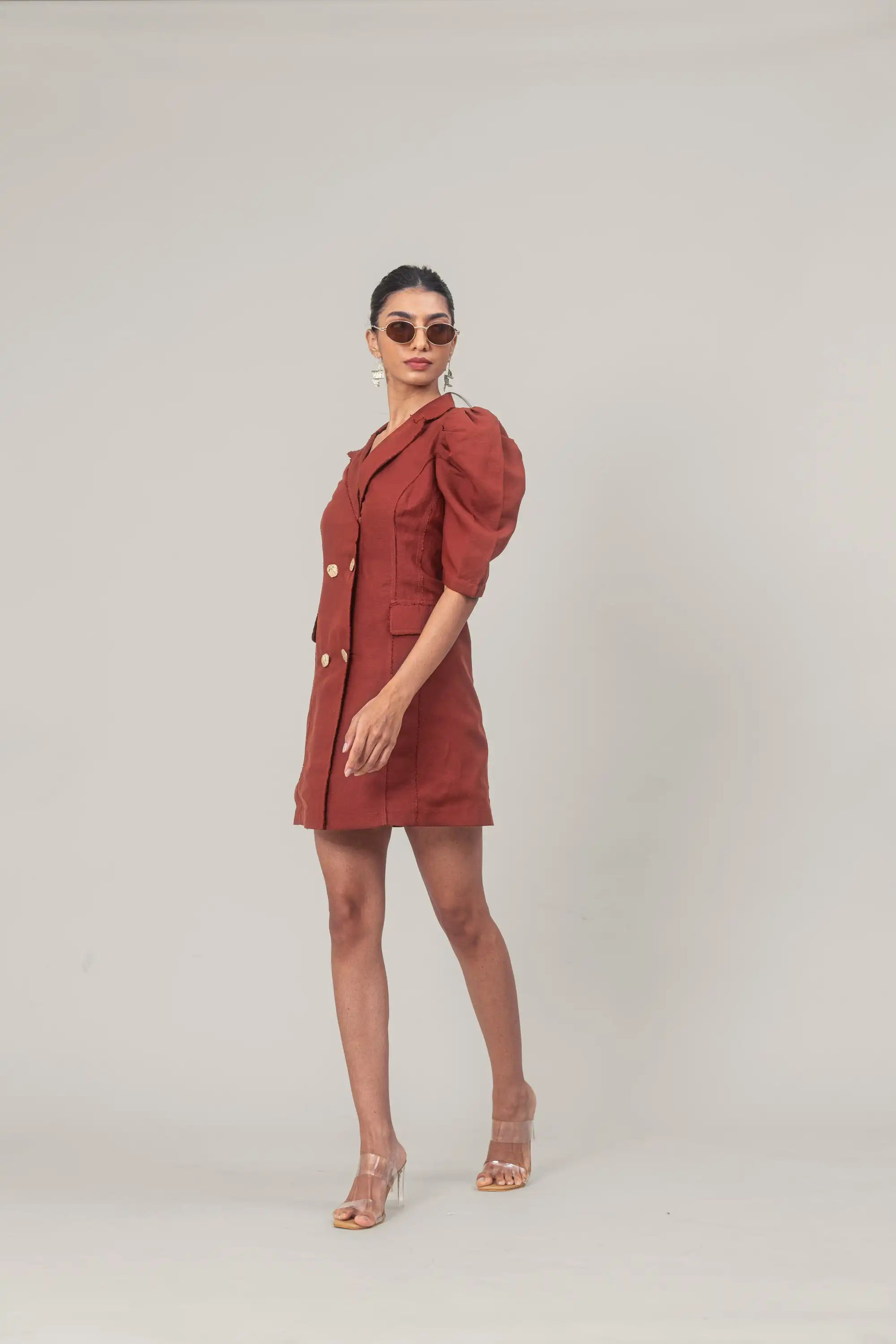 Maroon Blazer Dress by Enhyphen The Label