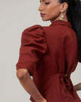 Maroon Blazer Dress by Enhyphen The Label