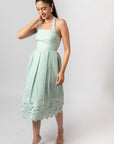 Mint Green Embroidered Halter Midi Dress by Enhyphen