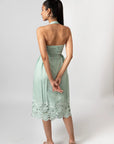 Mint Green Embroidered Halter Midi Dress by Enhyphen