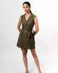Olive Green Utility Dress by Enhyphen The Label