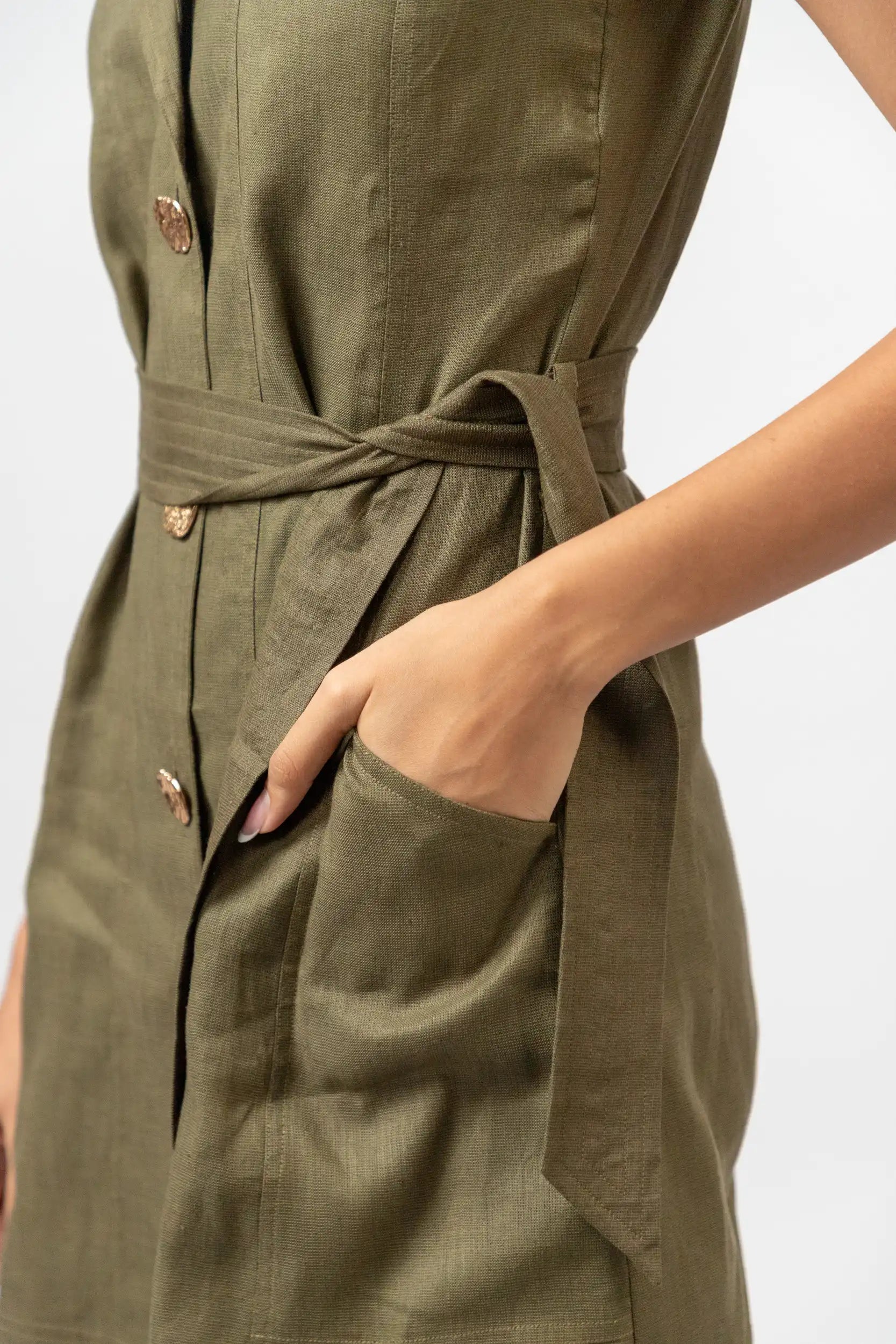 Olive Green Utility Dress by Enhyphen The Label