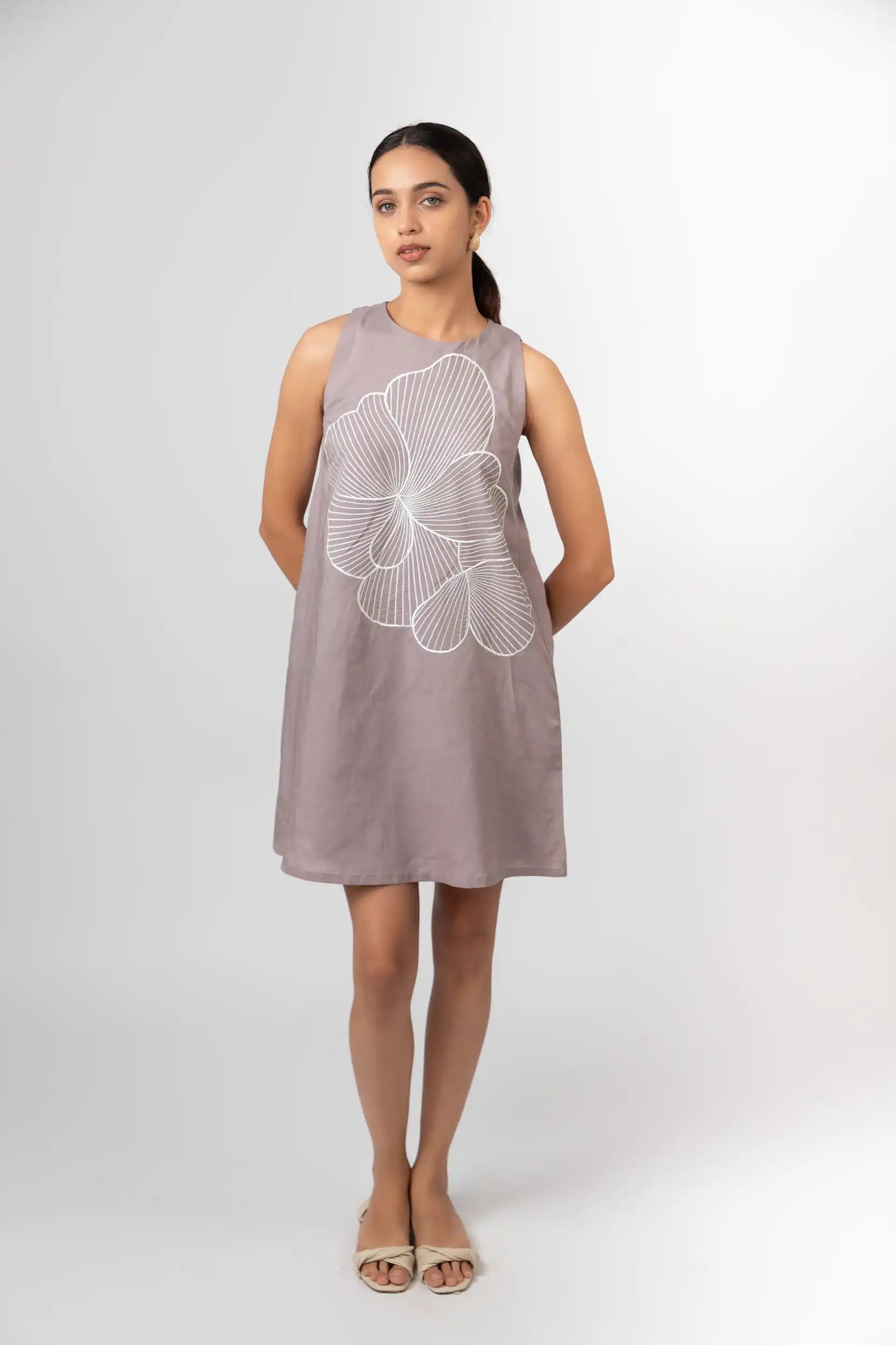 Purple Blossom Shift Dress by Enhyphen