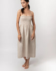 Striped Smocked Midi Dress by Enhyphen The Label