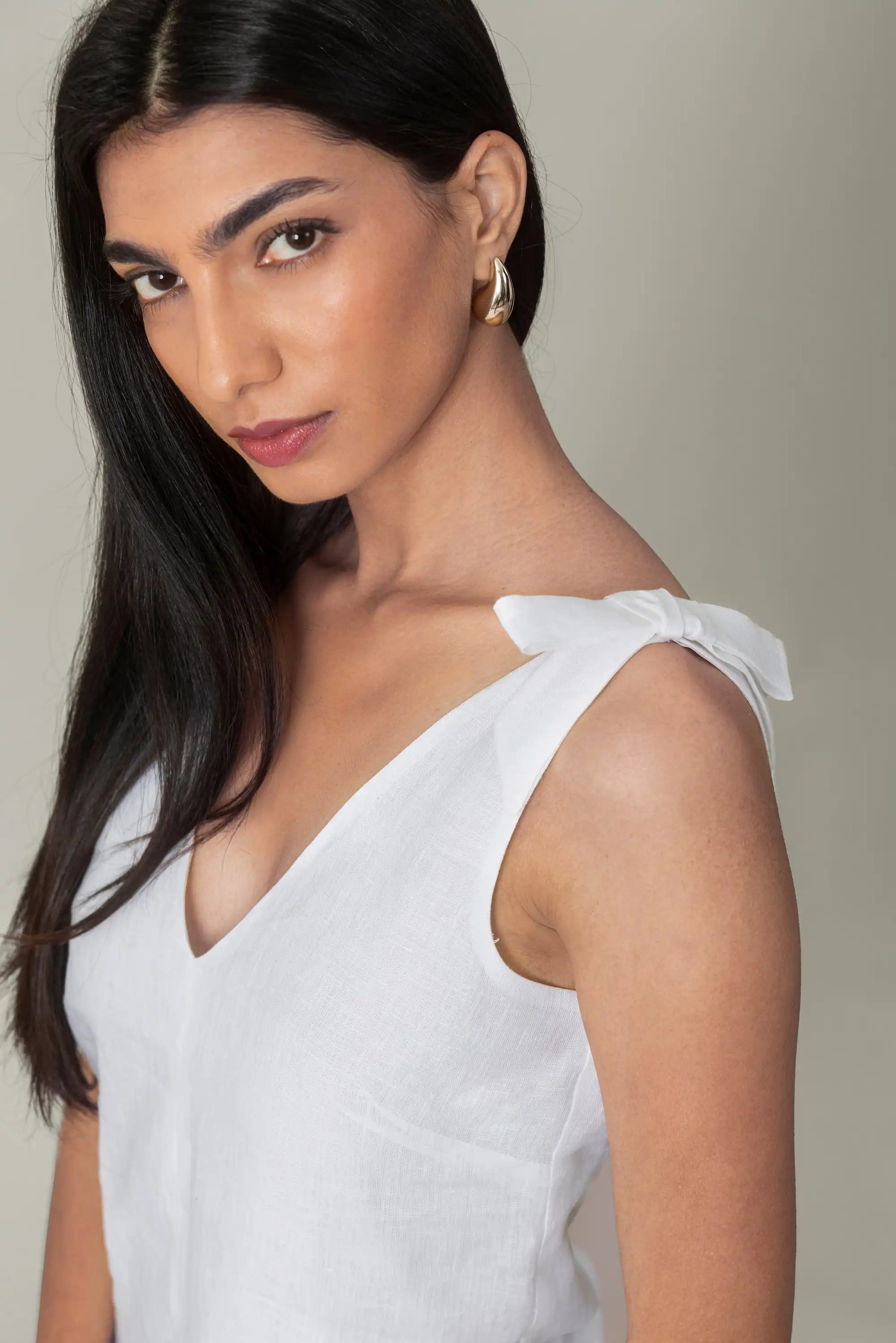 White Bow Strap Top by Enhyphen