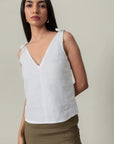 White Bow Strap Top by Enhyphen