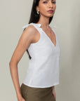 White Bow Strap Top by Enhyphen