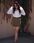 White Flared Cuff Shirt by Enhyphen The Label