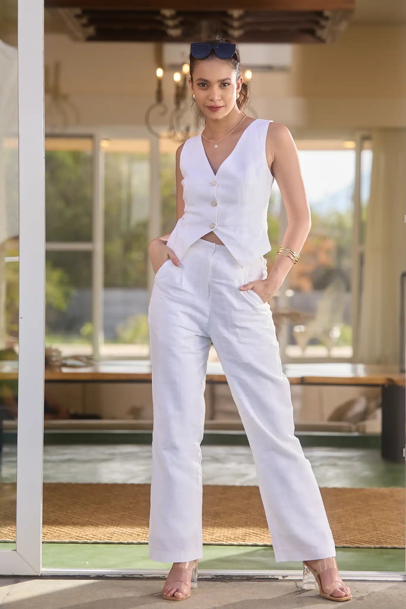  White Linen Trousers by Enhyphen 
