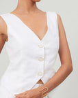 White Linen Vest by Enhyphen The Label