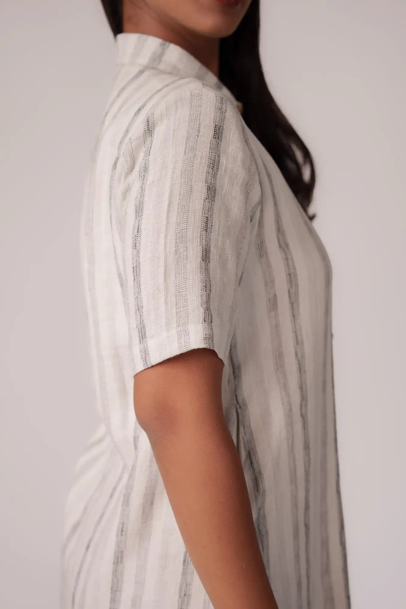 White and Black Striped Dress by Enhyphen The Label