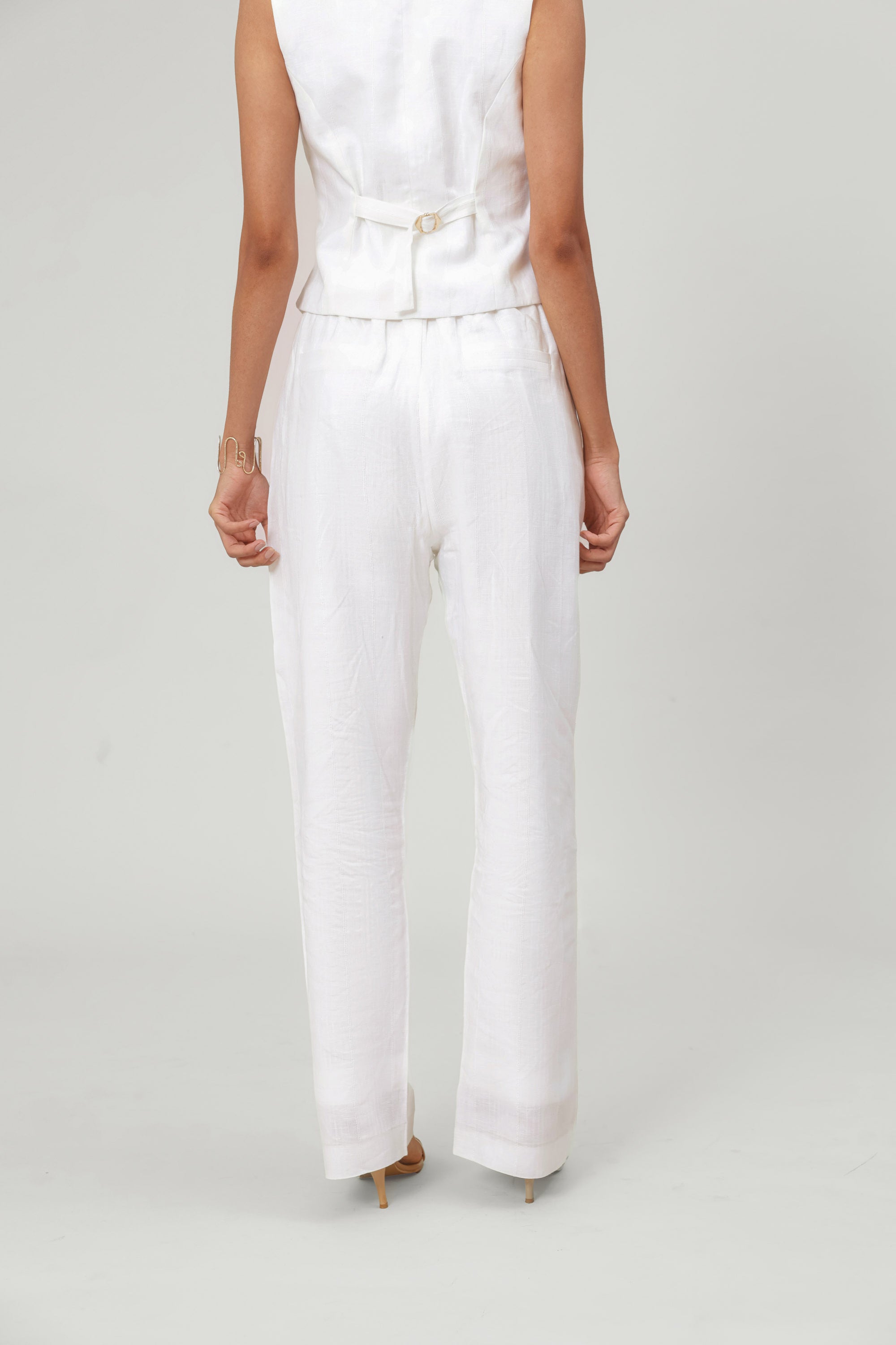 WHITE LINEN TROUSERS