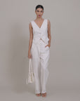 WHITE LINEN VEST
