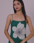 EMERALD BLOOM LONG SLIP DRESS