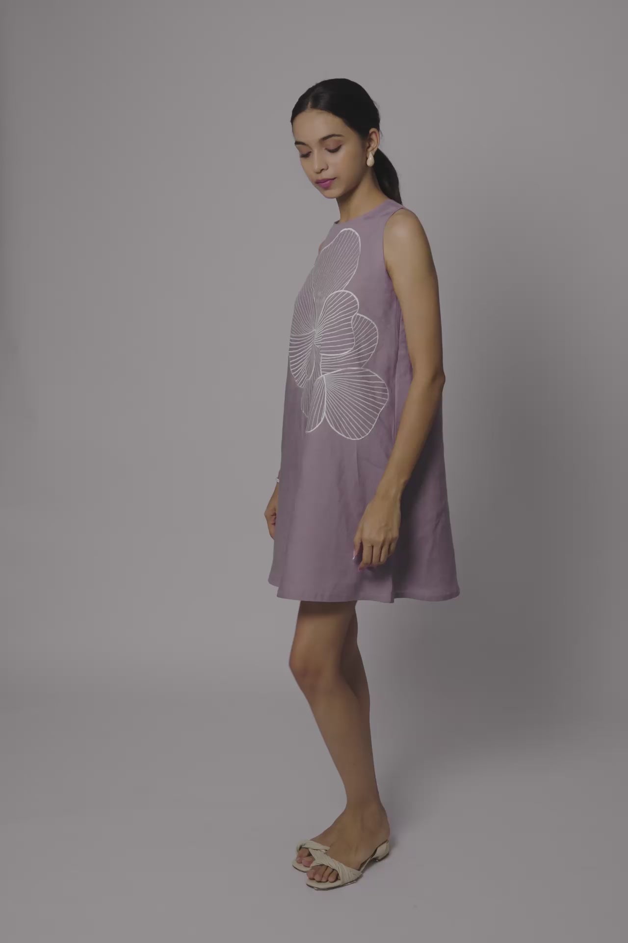 Purple Blossom Shift Dress by Enhyphen