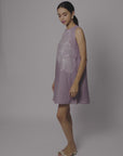 PURPLE BLOSSOM SHIFT DRESS