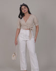 Beige Wrap Crop Top by Enhyphen