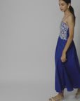 Cobalt Blue Embroidered Maxi Dress by Enhyphen