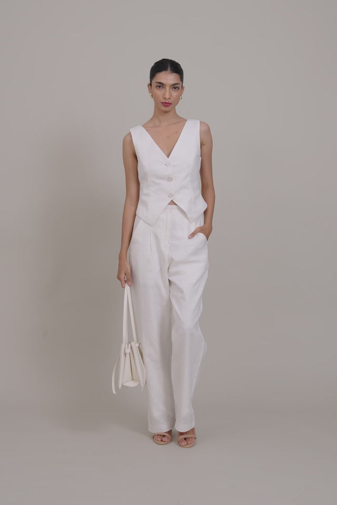 White Linen Vest by Enhyphen