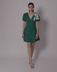 EMERALD BLOOM MINI DRESS